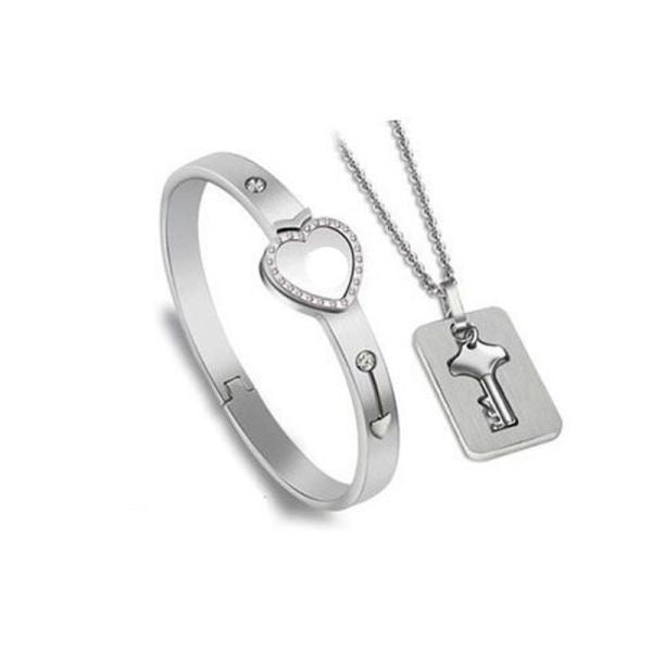 Couple Love Heart Lock Bracelet - Image 14
