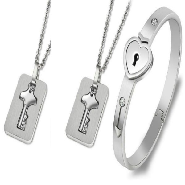 Couple Love Heart Lock Bracelet - Image 5