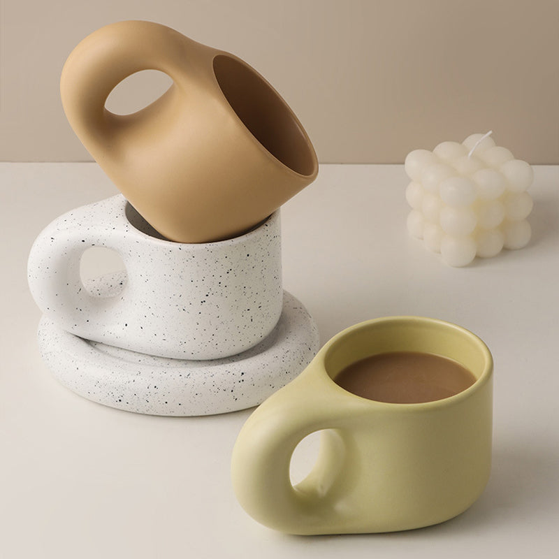 Nordic Ceramic Handle Handmade Mug - Image 3