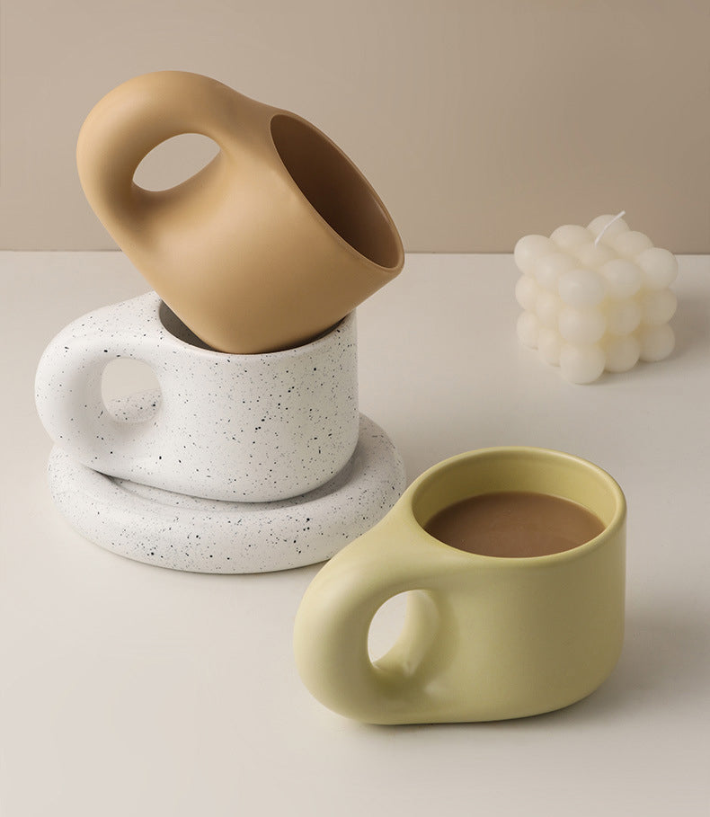 Nordic Ceramic Handle Handmade Mug - Image 6
