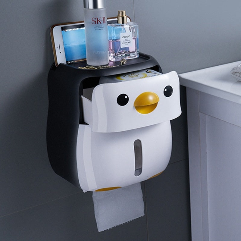 Penguin Bathroom Storage Box Toilet Paper Holder - Image 1