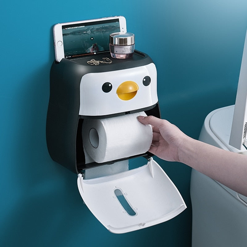 Penguin Bathroom Storage Box Toilet Paper Holder - Image 3