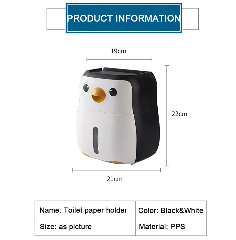 Penguin Bathroom Storage Box Toilet Paper Holder - Image 7