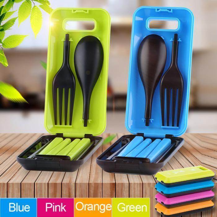 Portable Folding Travel Dinnerware Set - Image 4