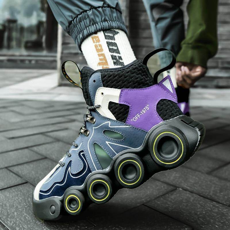 Roller Skate Shape Comfy Men Running Shoes - Image 3