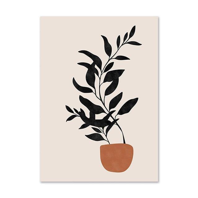Minimalist Abstract Face Leaves Painting - Image 6