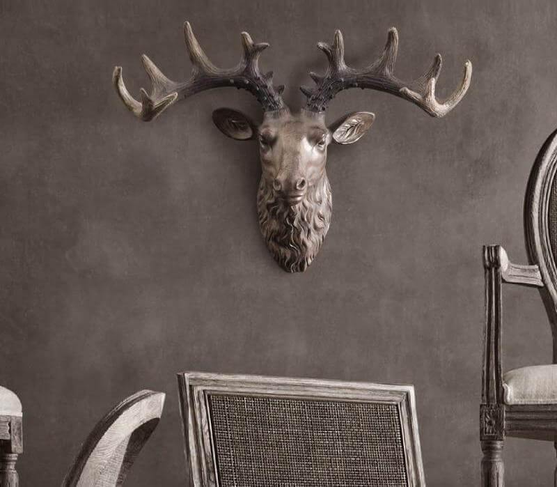 Modern Pure Handmade Hanging Moose and Sheep Head Decoration - Image 10