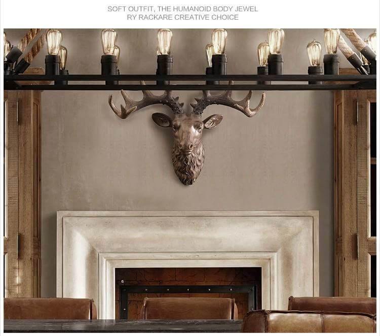 Modern Pure Handmade Hanging Moose and Sheep Head Decoration - Image 4