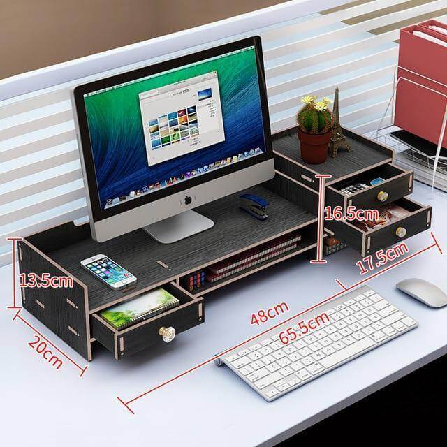 Multifunction Desktop Monitor Riser Computer Organizer - Image 1