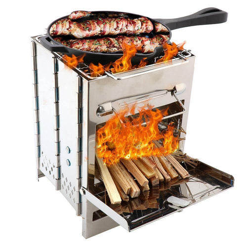Outdoor Foldable Camping Stainless Steel Mini Charcoal Grill - Image 0