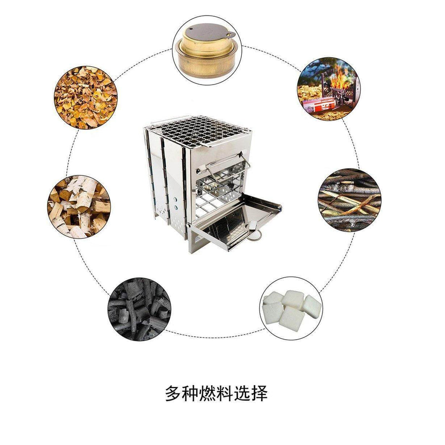 Outdoor Foldable Camping Stainless Steel Mini Charcoal Grill - Image 4