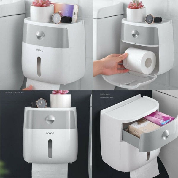 Waterproof Toilet Paper Holder Storage Box - Image 1