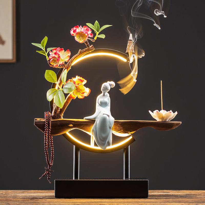 Handmade Fairy Lady Waterfall Backflow Incense Burner - Image 0