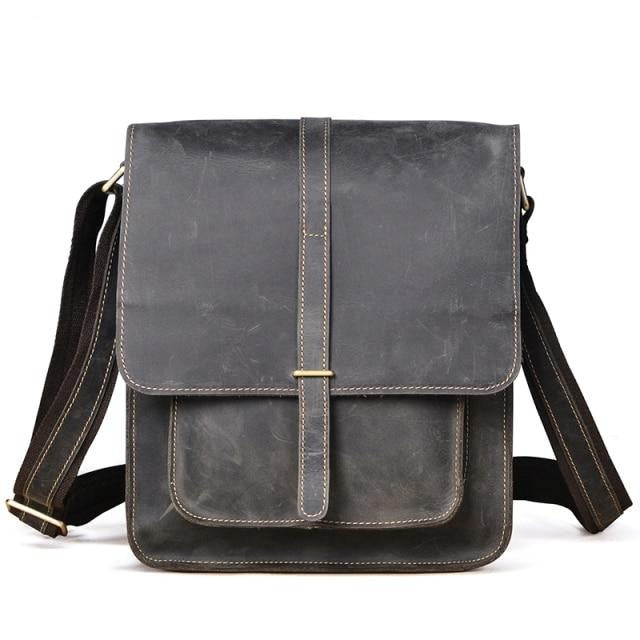 Vintage Stylish Leather Casual Messenger Bag - Image 9