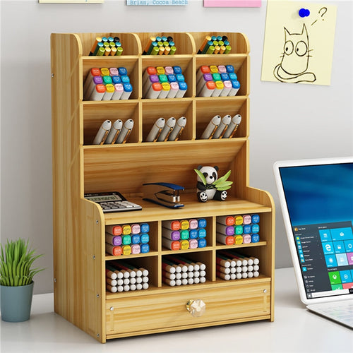 Minimal Wooden Desk Stationery Organizer - Image 0