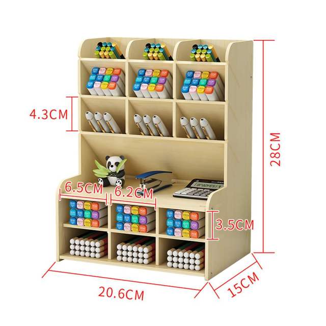 Minimal Wooden Desk Stationery Organizer - Image 2