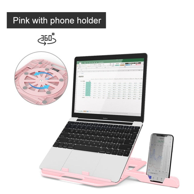360 Rotating Laptop Stand with Phone Holder - Image 7