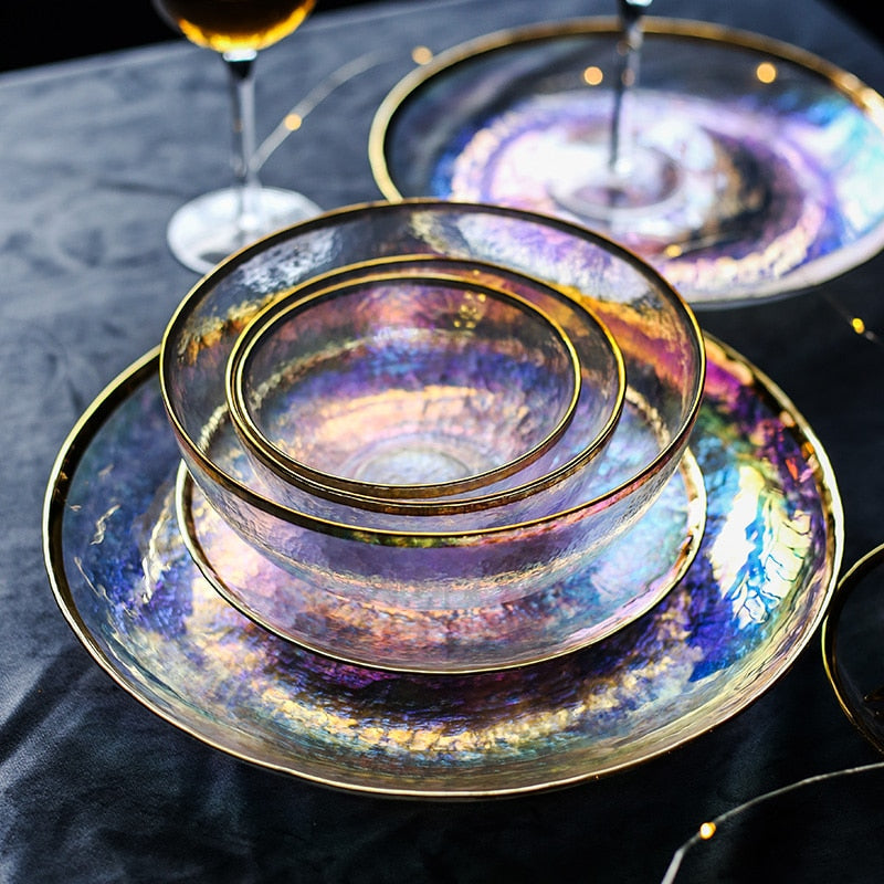 Creative Rainbow Glass Dinnerware Plate - Image 0