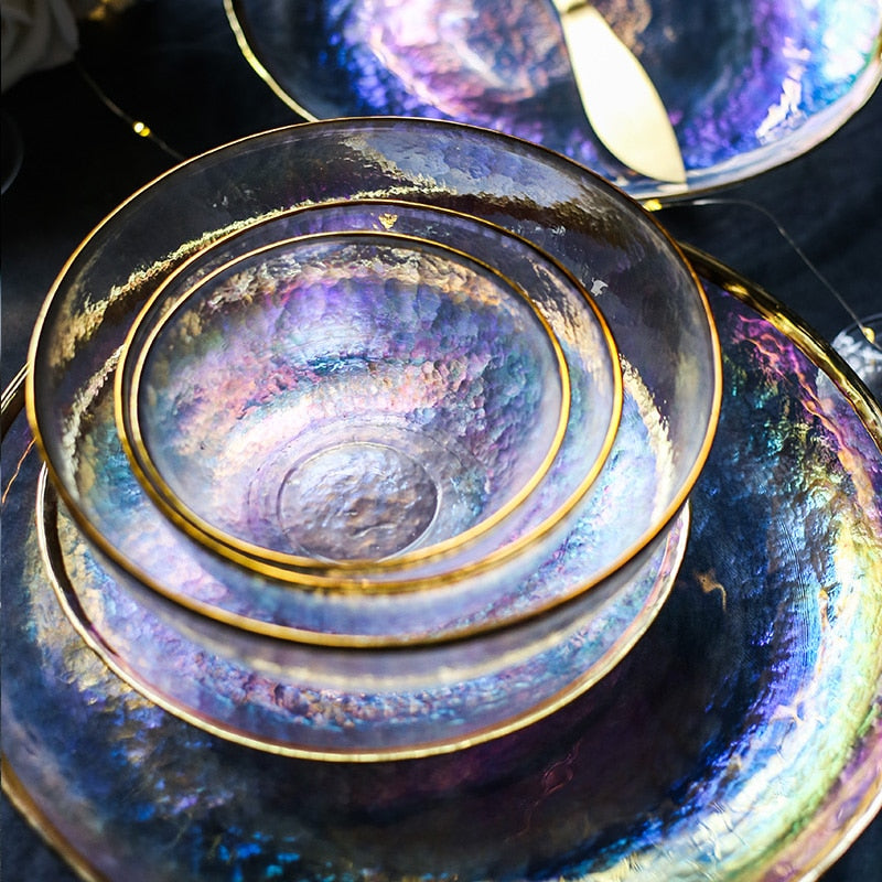 Creative Rainbow Glass Dinnerware Plate - Image 1