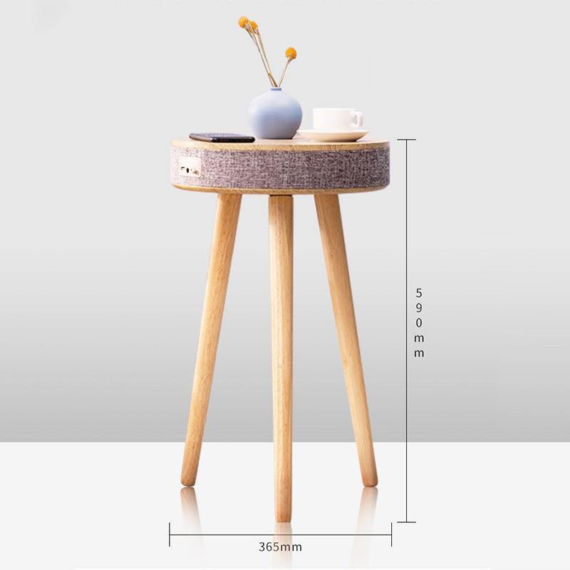 Smart Wooden Bluetooth Speaker Wireless Charging Coffee Side Table - Image 2