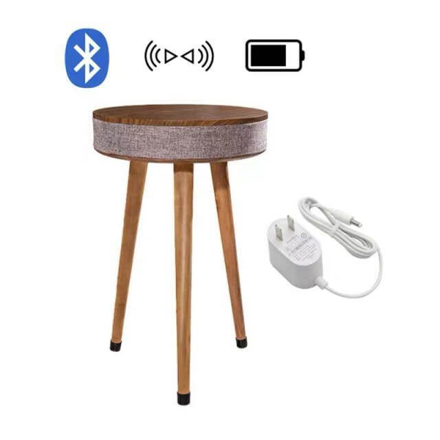 Smart Wooden Bluetooth Speaker Wireless Charging Coffee Side Table - Image 7