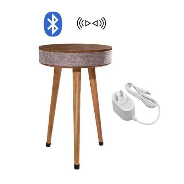 Smart Wooden Bluetooth Speaker Wireless Charging Coffee Side Table - Image 1