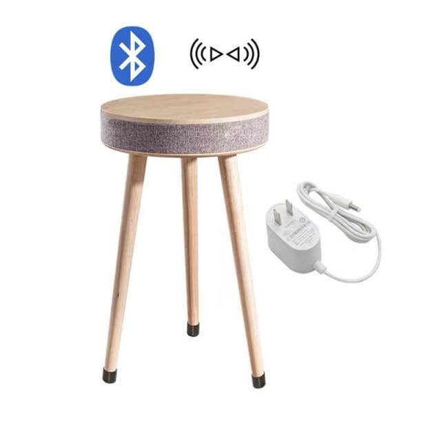 Smart Wooden Bluetooth Speaker Wireless Charging Coffee Side Table - Image 4