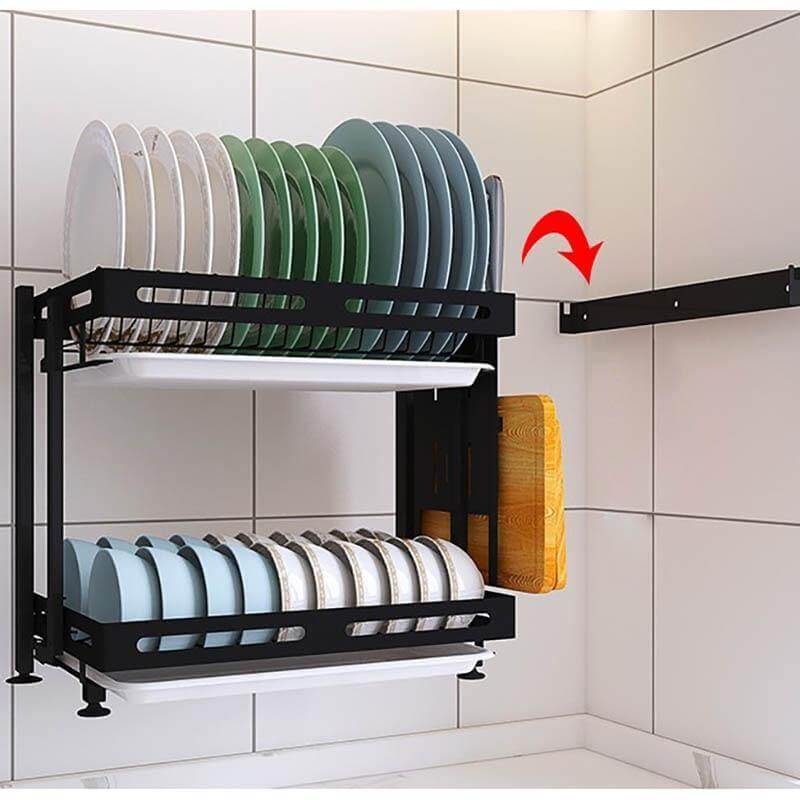 Foldable Stainless Steel Kitchen Dish Drainer Rack - Image 4