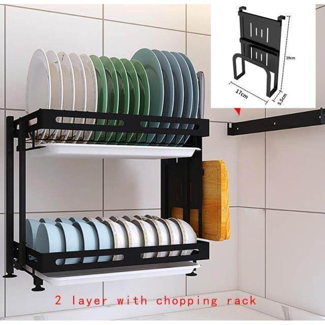 Foldable Stainless Steel Kitchen Dish Drainer Rack - Image 11