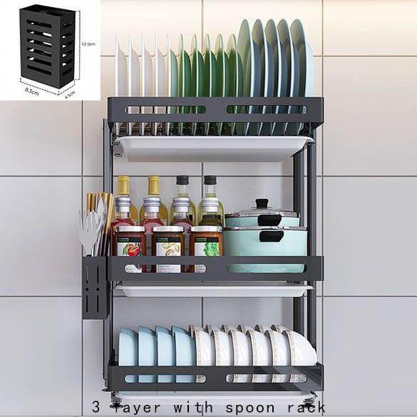 Foldable Stainless Steel Kitchen Dish Drainer Rack - Image 7