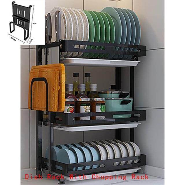 Foldable Stainless Steel Kitchen Dish Drainer Rack - Image 6