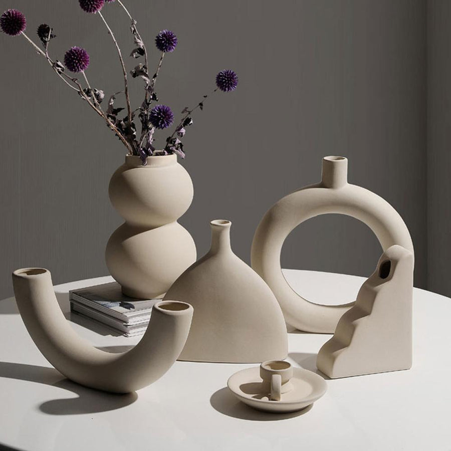 Nordic Art Elegant Flower Ceramic Vase - Image 0
