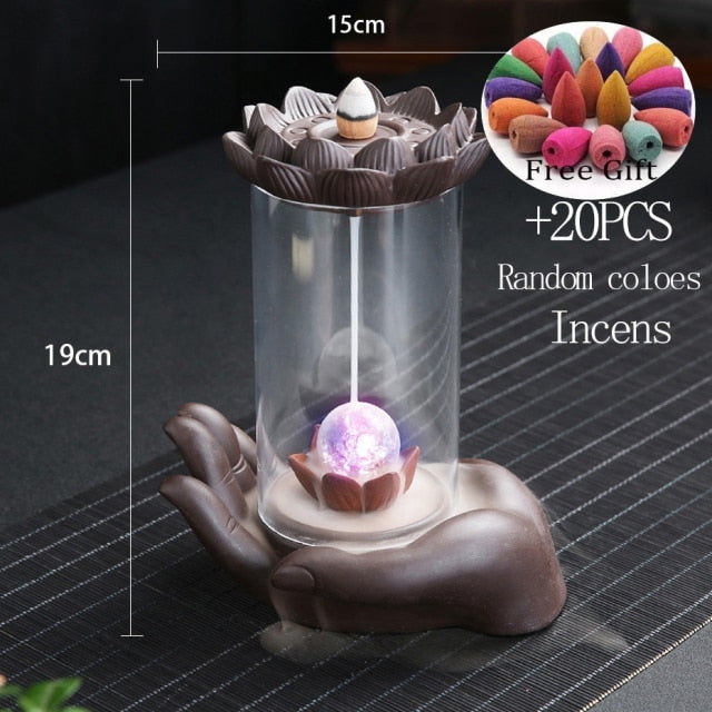Gothic Skull Ceramic Incense Fountain - Image 3