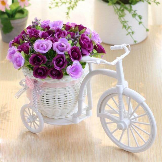 Bike Flower Basket Vase Decor - Image 3