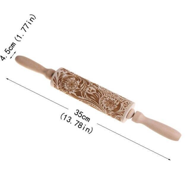 Snowflake Wooden Baking Cookies Roller - Image 4