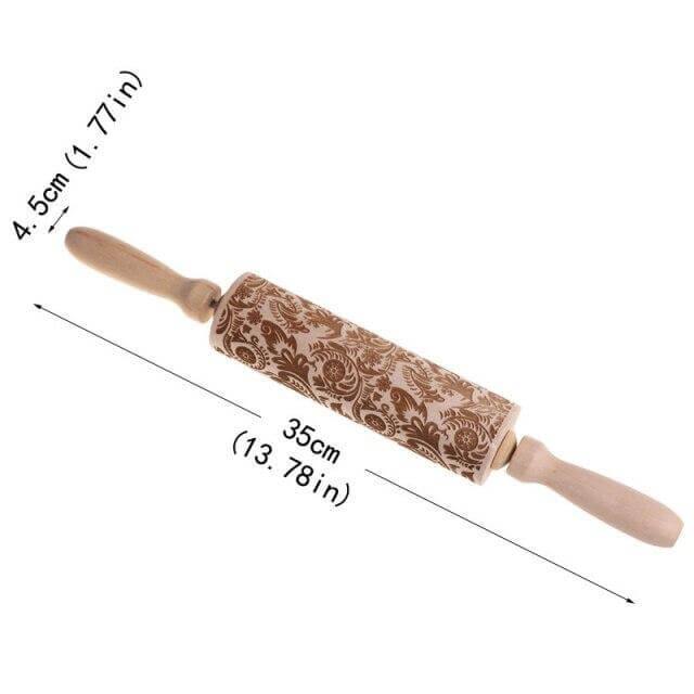 Snowflake Wooden Baking Cookies Roller - Image 6