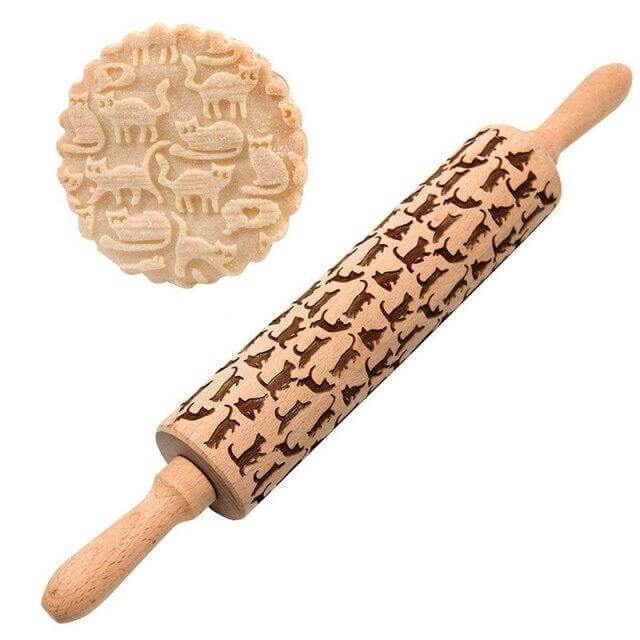 Snowflake Wooden Baking Cookies Roller - Image 5