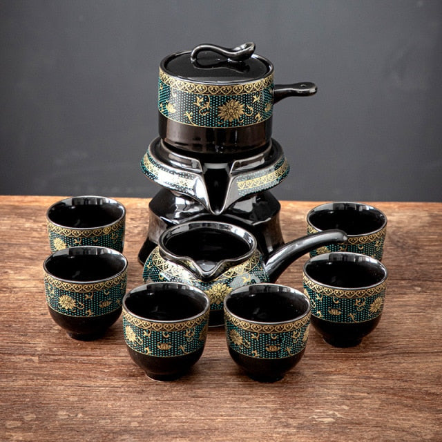 Vintage Chinese Style Unique Ceramic Tea Set - Image 3