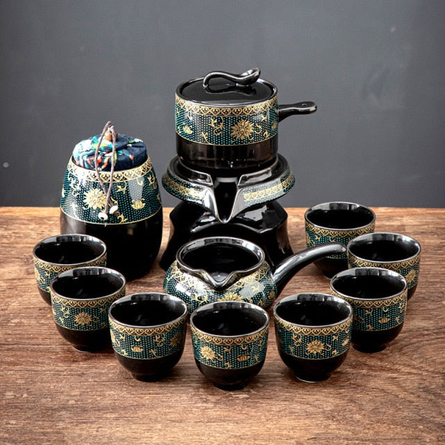 Vintage Chinese Style Unique Ceramic Tea Set - Image 10