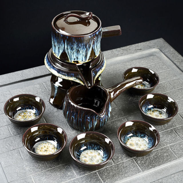 Vintage Chinese Style Unique Ceramic Tea Set - Image 1
