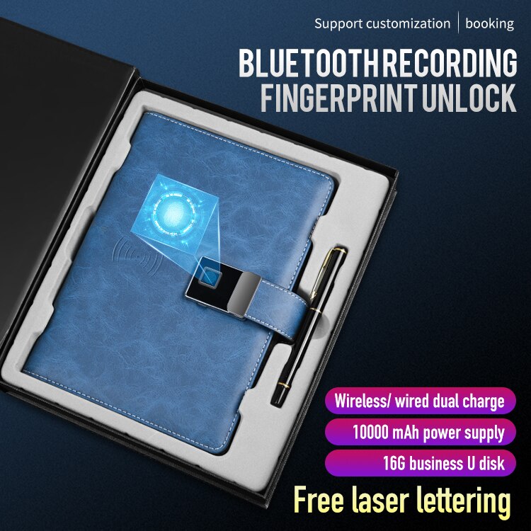 Smart Lock Fingerprint Wireless Charging Notebook - Image 3