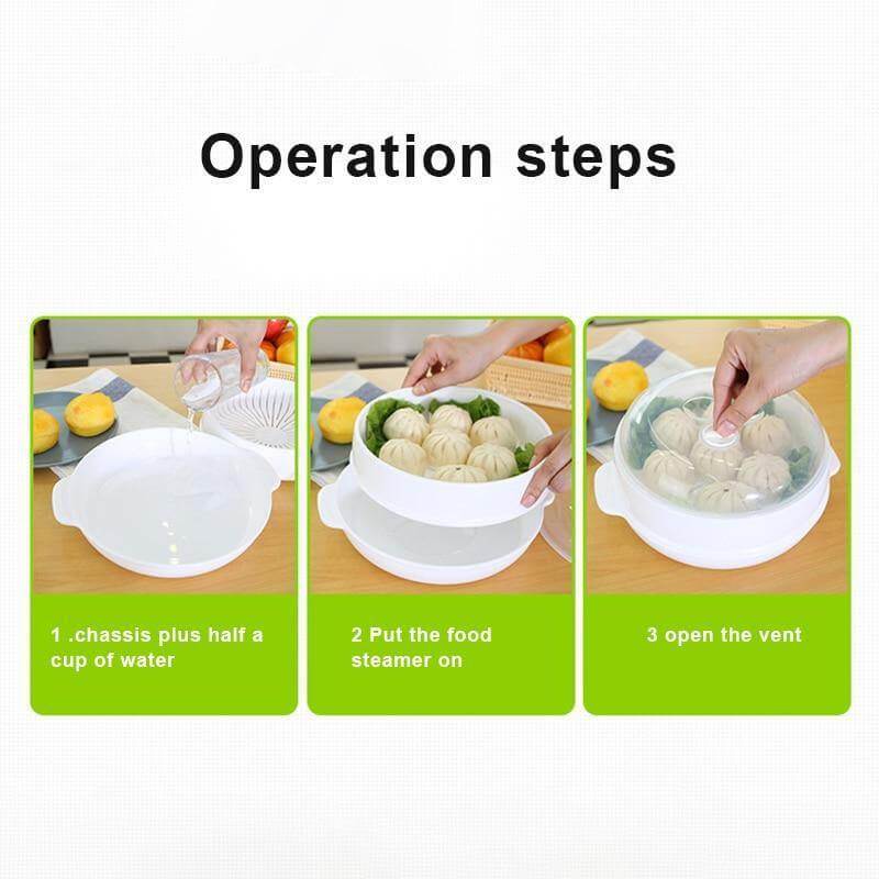 Microwave Round Steamer Heater Bowl with Lid - Image 8