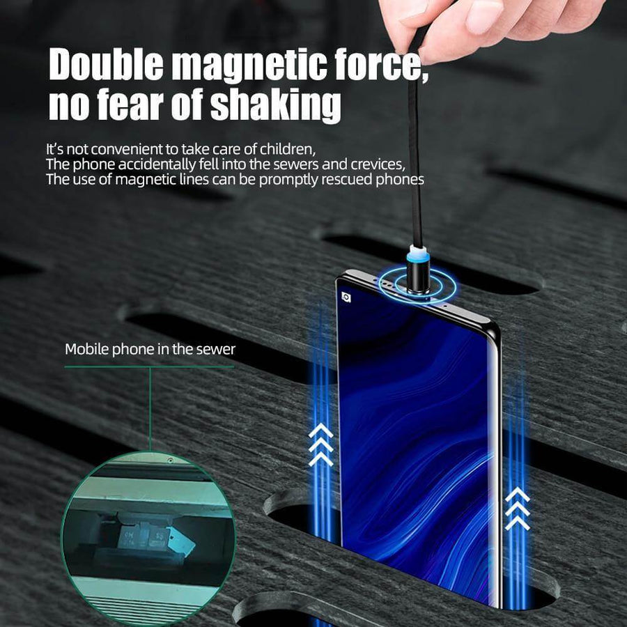 Universal Retractable Magnetic Charge Cable iPhone Samsung - Image 1