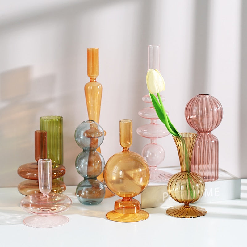 Nordic Stylish Bubble Glass Candle Holder - Image 0