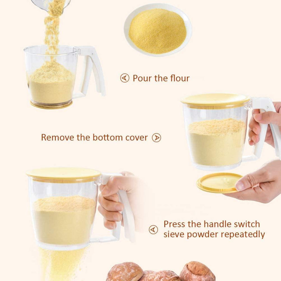 Hand-Pressed Flour Sifter Filter Strainer Gadget - Image 5