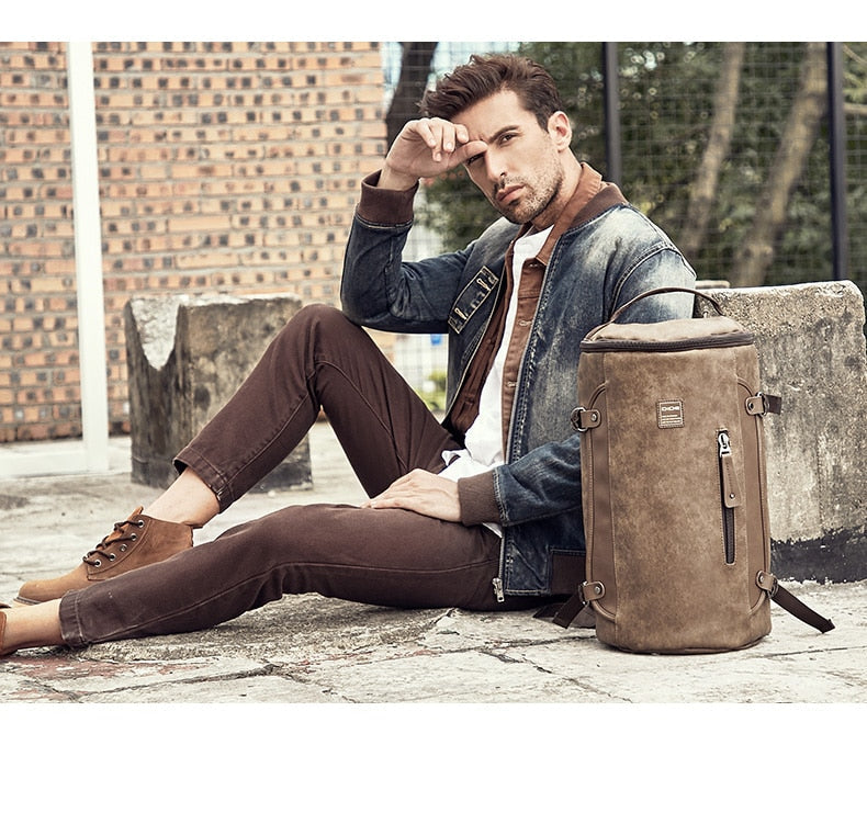 Leather Simple Style Vintage Men's Backpack - Image 4