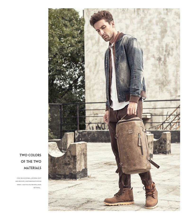 Leather Simple Style Vintage Men's Backpack - Image 3