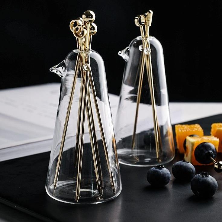 Elegant Stainless Steel Fruit Fork Jar - Image 8
