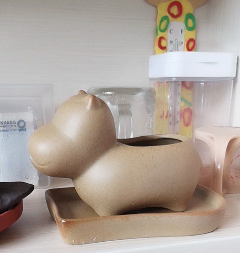 Elephant Minimal Ceramic Flower Pot - Image 2