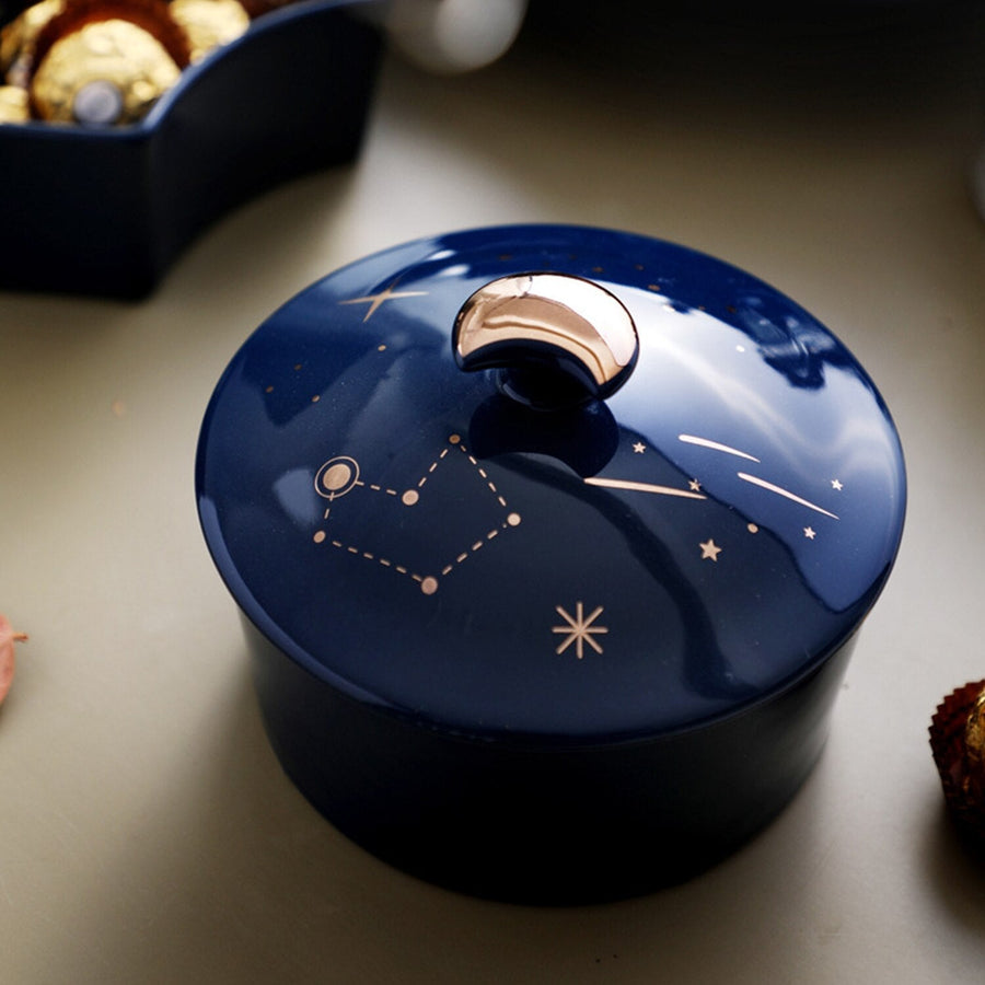 Night Sky Rotatable Ceramic Snack Plate - Image 1
